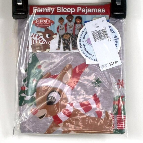 Toddler 2pc Rudolph Pajama Set Size 2T New Boys Girls Holiday Briefly Stated - Picture 4 of 9